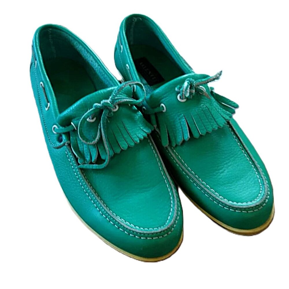 Vintage 80s Men's Deck Shoes Fringe Size 9 1/2 Preppy Yacht Loafers